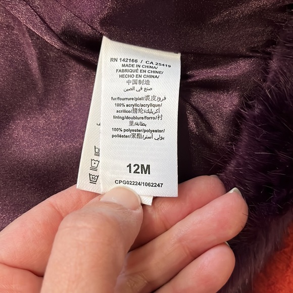 Habitual Nordstrom sz 12m gorgeous faux fur jacket eggplant like new condition - Picture 5 of 10